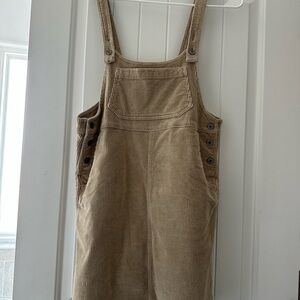 American Eagle Outfitters Beige Corduroy Overall Dress